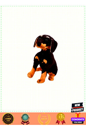 Oturan Rottweiler Peluş 68cm. Kız Erkek Çocuk Oyuncakları Eğitici Oyuncaklar