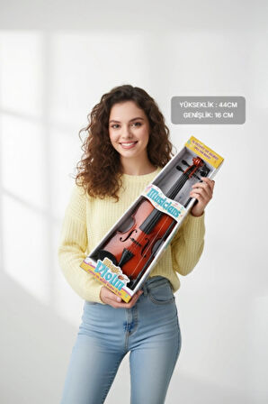 2071 Gerçek Telli Keman 43cm Kız Erkek Çocuk Oyuncakları Eğitici Oyuncaklar