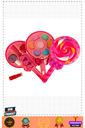 Lolipop Şekilli 2 Katlı Makyaj Güzellik Seti Kız Erkek Çocuk Oyuncakları Eğitici Oyuncaklar