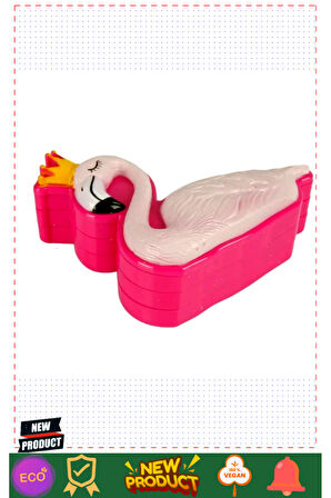 2599 Flamingo Şekilli 3 Katlı Makyaj Güzellik Seti Kız Erkek Çocuk Oyuncakları Eğitici Oyunca
