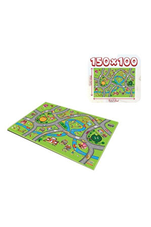 Oyun Halısı City 150x100cm Kız Erkek Çocuk Oyuncakları Eğitici Oyuncaklar