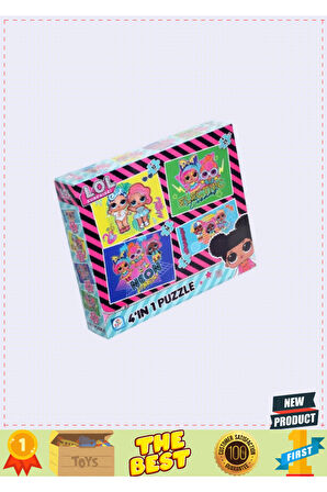 Lol7627 Laço Kids L.o.l. 4'ü1 Kutuda Puzzle / 6 12 16 25 Parça Puzzle Kız Erkek Çocuk Oyuncak