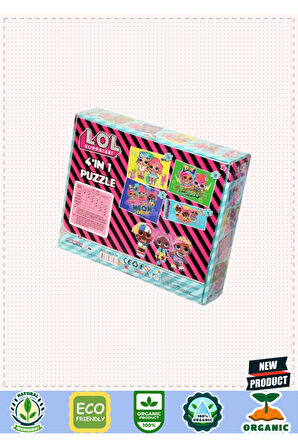 Lol7627 Laço Kids L.o.l. 4'ü1 Kutuda Puzzle / 6 12 16 25 Parça Puzzle Kız Erkek Çocuk Oyuncak