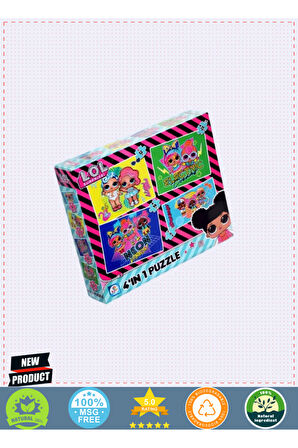 Lol7627 Laço Kids L.o.l. 4'ü1 Kutuda Puzzle / 6 12 16 25 Parça Puzzle Kız Erkek Çocuk Oyuncak