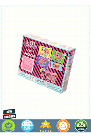 Lol7627 Laço Kids L.o.l. 4'ü1 Kutuda Puzzle / 6 12 16 25 Parça Puzzle Kız Erkek Çocuk Oyuncak