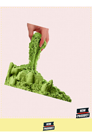 Aksesuarlı Yeşil Kinetik Oyun Kumu 500gr