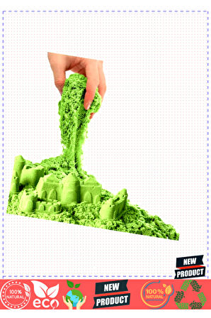 Aksesuarlı Yeşil Kinetik Oyun Kumu 500gr