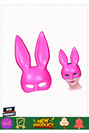 Pembe Renk Ekstra Lüks Uzun Tavşan Maskesi 35x16cm Kız Erkek Çocuk Oyuncakları Eğitici Oyunca