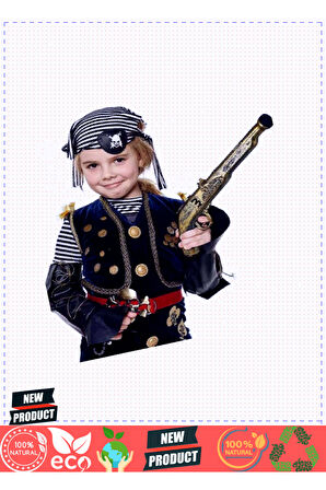 Eskitilmiş Desenli Plastik Oyuncak Korsan Tabancası 40cm 5 Litre Kız Erkek Çocuk Oyuncakları Eğitici