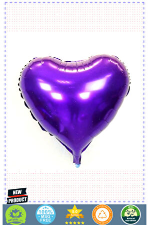 Kalp Balon Folyo Mor 45cm 18 Inç Kız Erkek Çocuk Oyuncakları Eğitici Oyuncaklar