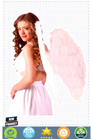 Beyaz Renkli Büyük Boy Melek Kanadı 55x80cm Kız Erkek Çocuk Oyuncakları Eğitici Oyuncaklar