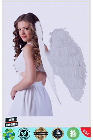 Beyaz Renkli Büyük Boy Melek Kanadı 55x80cm Kız Erkek Çocuk Oyuncakları Eğitici Oyuncaklar