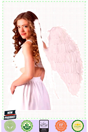 Beyaz Renkli Büyük Boy Melek Kanadı 55x80cm Kız Erkek Çocuk Oyuncakları Eğitici Oyuncaklar