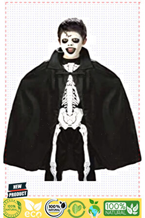 Siyah Renk Yakalı Halloween Pelerini 90cm Kız Erkek Çocuk Oyuncakları Eğitici Oyuncaklar