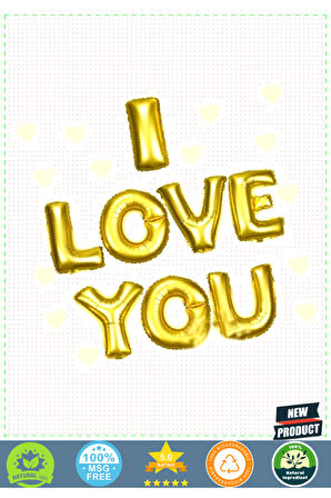 I Love You Folyo Balon Altın Renk 35cm Kız Erkek Çocuk Oyuncakları Eğitici Oyuncaklar