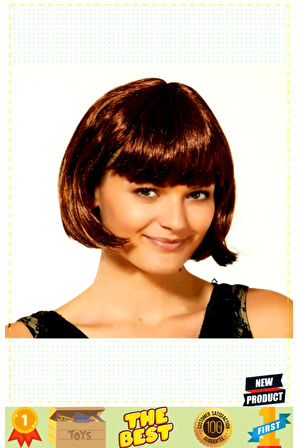 Kahverengi Parti Peruğu Küt Saç Kız Erkek Çocuk Oyuncakları Eğitici Oyuncaklar