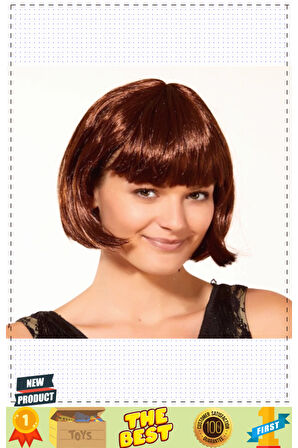 Kahverengi Parti Peruğu Küt Saç Kız Erkek Çocuk Oyuncakları Eğitici Oyuncaklar