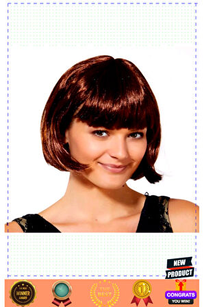 Kahverengi Parti Peruğu Küt Saç Kız Erkek Çocuk Oyuncakları Eğitici Oyuncaklar