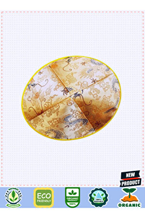 Altın Sarısı Renk Asian Çinli Parti Şapkası Keçe Üzeri Saten Kaplama Kız Erkek Çocuk Oyuncakl