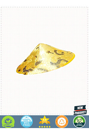 Altın Sarısı Renk Asian Çinli Parti Şapkası Keçe Üzeri Saten Kaplama Kız Erkek Çocuk Oyuncakl