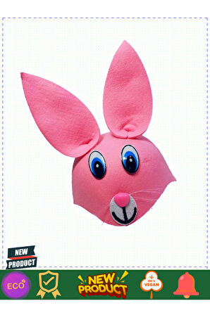 Pembe Renk Kulaklı Tavşan Şapkası Hayvan Şapkası Kız Erkek Çocuk Oyuncakları Eğitici Oyuncakl