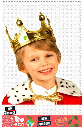 Plastik Kral Tacı Altın Renk Çocuk Boy Kız Erkek Çocuk Oyuncakları Eğitici Oyuncaklar