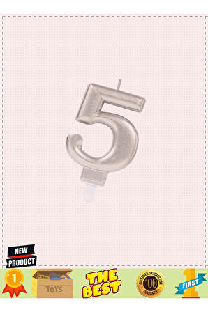 5 Rakam Mum Gümüş Renk Kız Erkek Çocuk Oyuncakları Eğitici Oyuncaklar