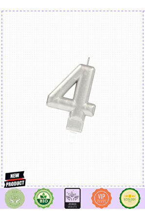 4 Rakam Mum Gümüş Renk Kız Erkek Çocuk Oyuncakları Eğitici Oyuncaklar