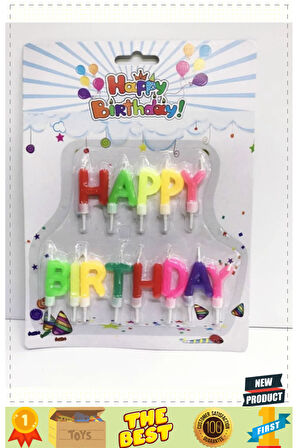 Happy Birthday Yazılabilen Rengarenk Doğum Günü Mumu Kız Erkek Çocuk Oyuncakları Eğitici Oyun