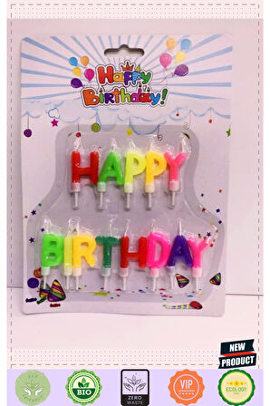 Happy Birthday Yazılabilen Rengarenk Doğum Günü Mumu Kız Erkek Çocuk Oyuncakları Eğitici Oyun