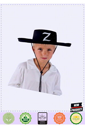 Z Logolu Çocuk Boy Bağcıklı Zorro Şapkası Kız Erkek Çocuk Oyuncakları Eğitici Oyuncaklar