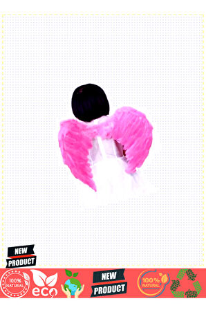 Pembe Renk Bebek Boy Küçük Melek Kanadı 40x55cm Kız Erkek Çocuk Oyuncakları Eğitici Oyuncakla