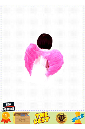 Pembe Renk Bebek Boy Küçük Melek Kanadı 40x55cm Kız Erkek Çocuk Oyuncakları Eğitici Oyuncakla