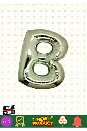 B Harf Folyo Balon Gümüş Renk 40 Inç Kız Erkek Çocuk Oyuncakları Eğitici Oyuncaklar