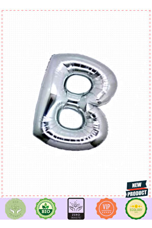 B Harf Folyo Balon Gümüş Renk 40 Inç Kız Erkek Çocuk Oyuncakları Eğitici Oyuncaklar