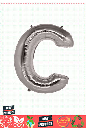 C Harf Folyo Balon Gümüş Renk 40 Inç Kız Erkek Çocuk Oyuncakları Eğitici Oyuncaklar