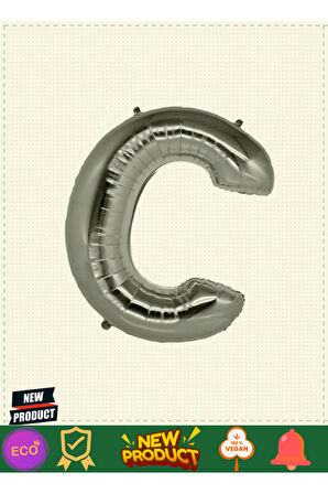 C Harf Folyo Balon Gümüş Renk 40 Inç Kız Erkek Çocuk Oyuncakları Eğitici Oyuncaklar