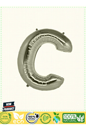 C Harf Folyo Balon Gümüş Renk 40 Inç Kız Erkek Çocuk Oyuncakları Eğitici Oyuncaklar