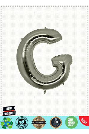 G Harf Folyo Balon Gümüş Renk 40 Inç Kız Erkek Çocuk Oyuncakları Eğitici Oyuncaklar