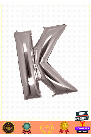 K Harf Folyo Balon Gümüş Renk 40 Inç Kız Erkek Çocuk Oyuncakları Eğitici Oyuncaklar