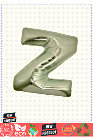 Z Harf Folyo Balon Gümüş Renk 40 Inç Kız Erkek Çocuk Oyuncakları Eğitici Oyuncaklar