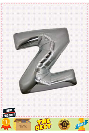Z Harf Folyo Balon Gümüş Renk 40 Inç Kız Erkek Çocuk Oyuncakları Eğitici Oyuncaklar