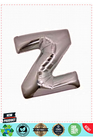Z Harf Folyo Balon Gümüş Renk 40 Inç Kız Erkek Çocuk Oyuncakları Eğitici Oyuncaklar