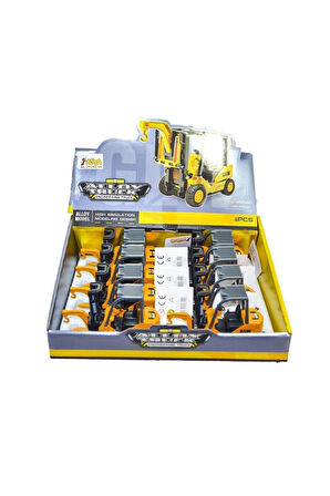 8li Display Kutulu Metal Forklift-asya Oyuncak Kız Erkek Çocuk Oyuncakları Eğitici Oyuncaklar