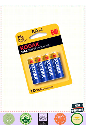 Kodakkk Max Süper Alkalin Kalem Pil 4lü Aa Kız Erkek Çocuk Oyuncakları Eğitici Oyuncaklar