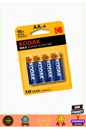 Kodakkk Max Süper Alkalin Kalem Pil 4lü Aa Kız Erkek Çocuk Oyuncakları Eğitici Oyuncaklar