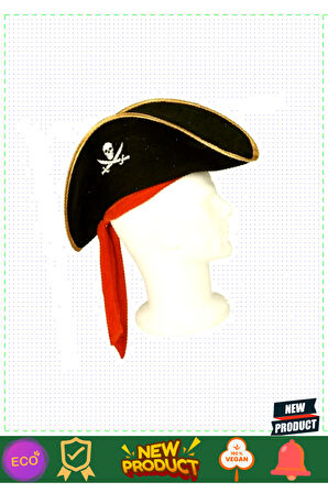 Çocuk Boy Kadife Jack Sparrow Denizci Korsan Şapkası 45x16cm Kız Erkek Çocuk Oyuncakları Eğit