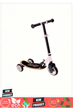 Smoby Ahşap 3w Katlanabilir Scooter 7600750908 Kız Erkek Çocuk Oyuncakları Eğitici Oyuncaklar