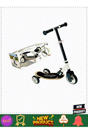 Smoby Ahşap 3w Katlanabilir Scooter 7600750908 Kız Erkek Çocuk Oyuncakları Eğitici Oyuncaklar