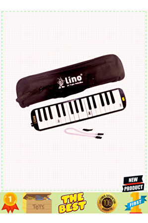 Lino 32 Tuşlu Bez Çantalı Melodika Siyah Kız Erkek Çocuk Oyuncakları Eğitici Oyuncaklar